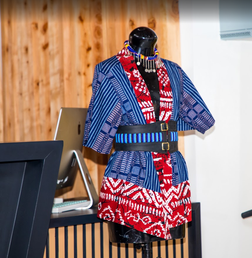 Look 3  African Print Mixed-Pattern Kimono Duster Jacket Set,